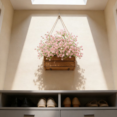 10 pièces de fleurs artificielles pour bébé de 52 cm / 20,47 po, matériau en plastique de haute qualité avec noyau en fil de métal, facile à plier et à former, parfait pour la maison, le mariage, les décorations de fête - rose, vase non inclus