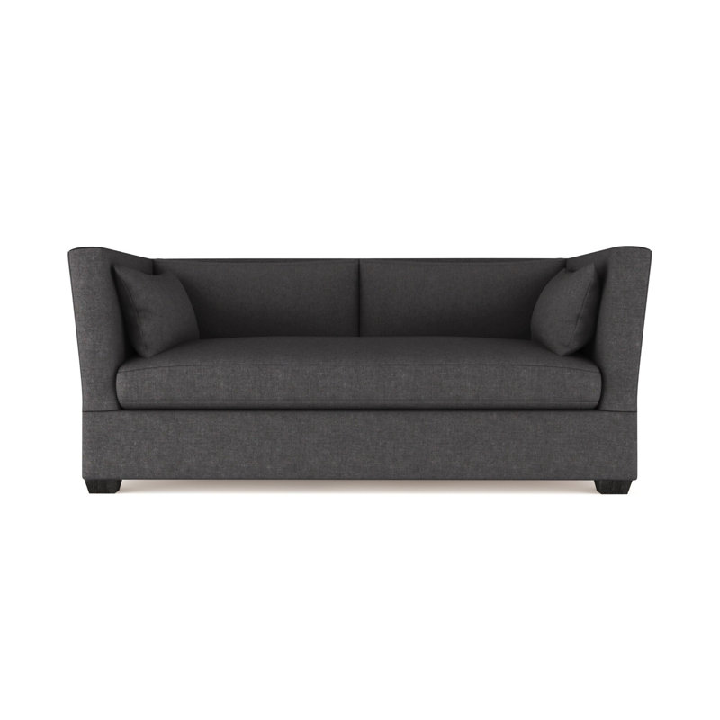 Rivington Flare Square Track-Arm Loveseat, 31" H x 72" W x 37" D, Vintage Leather Alabaster, Ebony