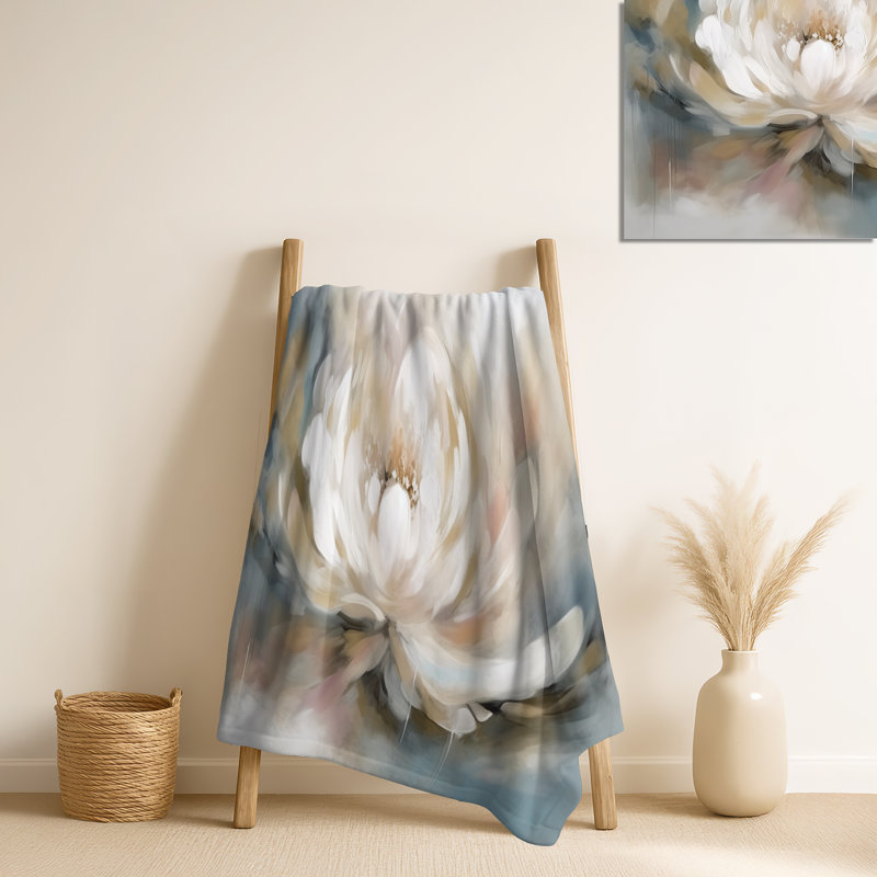 Jeté blanc Lotus Floral Melody