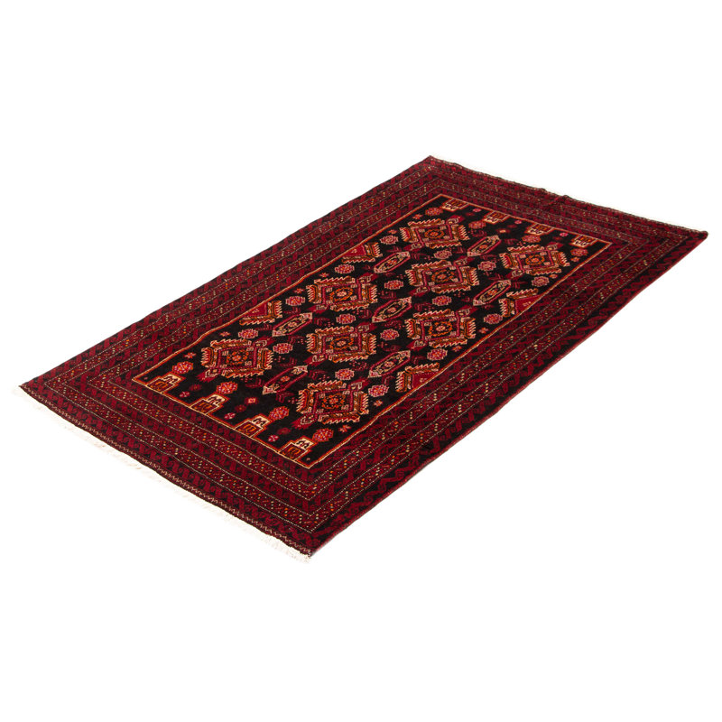 Tapis unique en laine noué à la main 3 pi 11 po x 7 pi 6 po nouvel âge Rossetti