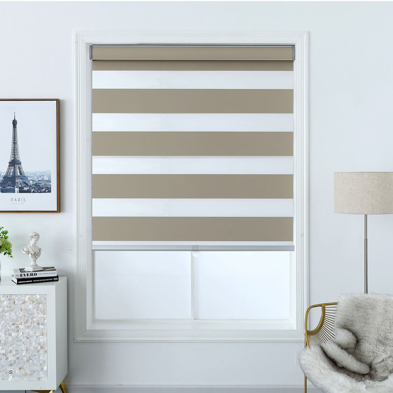 Wide & Thick Stripe Blackout Roller Shade, Soft Gold, 31''W x 60''L