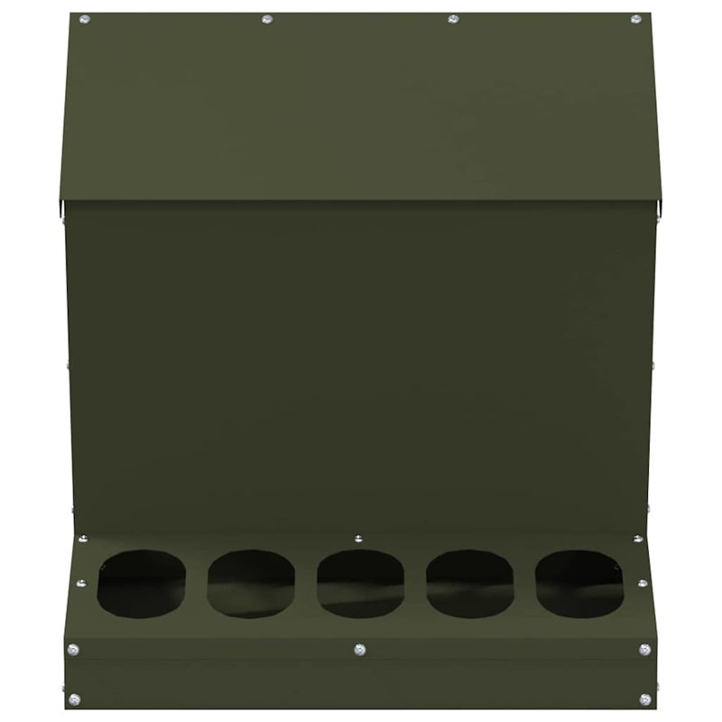 Cold-Rolled Steel Feeder, 45cm H x 40cm W x 40cm D, Olive Green