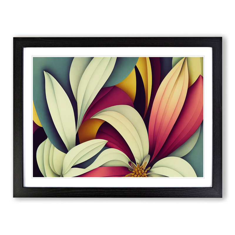 Delicious Flowers - Single Picture Frame Painting, 46cm H x 64cm W x 2cm D, Black