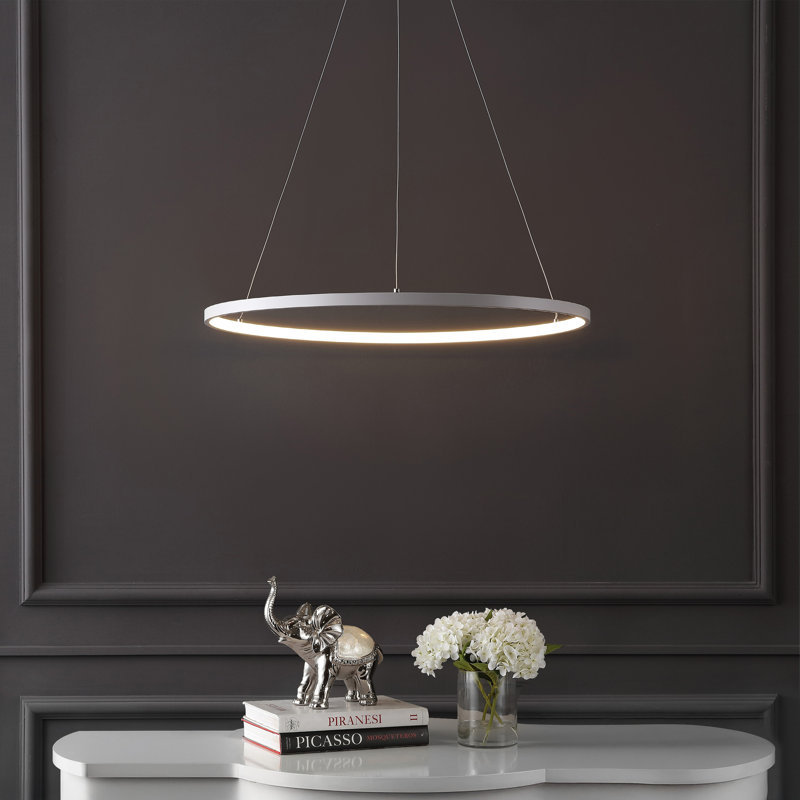 Odin 1-Light LED Unique / Statement Chandelier, 0.75" H x 23.75" W x 23.75" D, Matte White