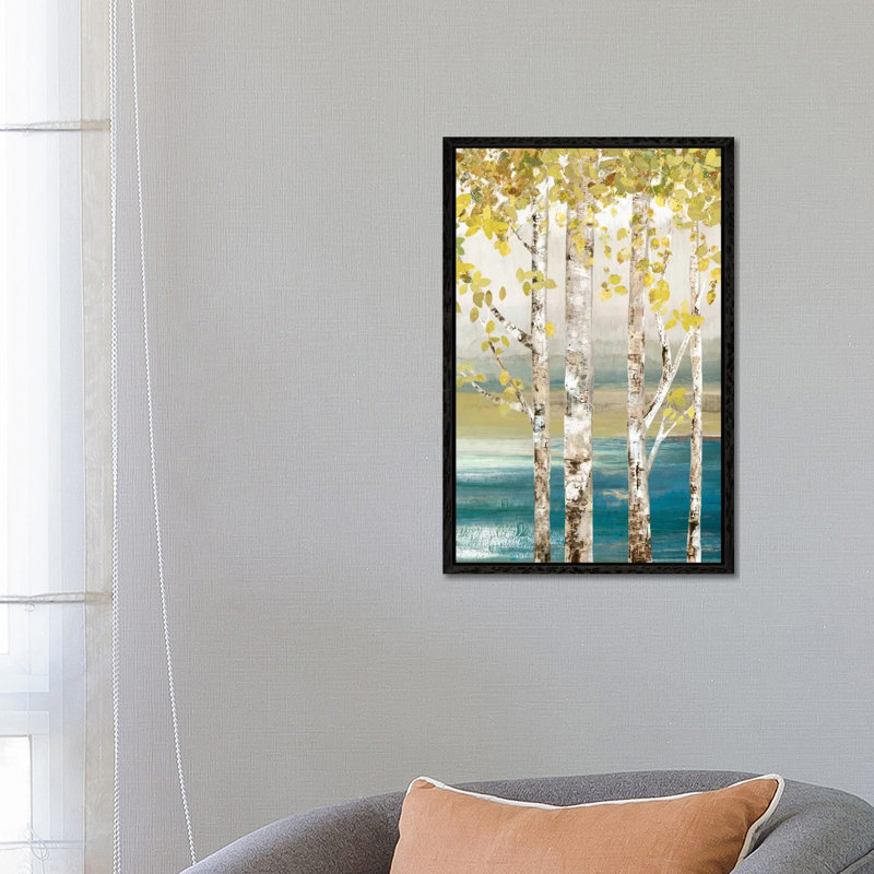 Down By The River III by Allison Pearce - Painting on Canvas, 66.04 cm H x 45.72 cm W, Black Framed Canvas