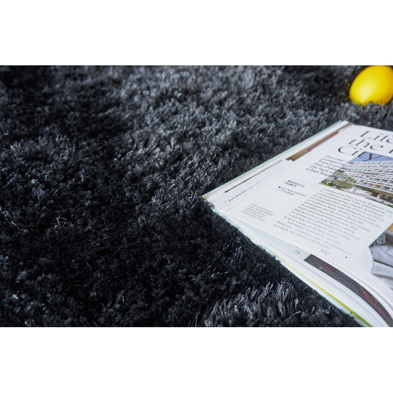 Sumo Shag Area Rug in Black, Rectangle 8' x 11'