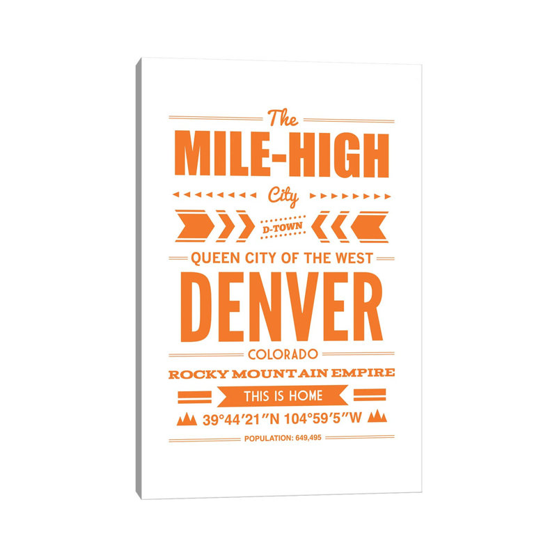 " Denver Typography ", 26" H x 18" W x 1.5" D