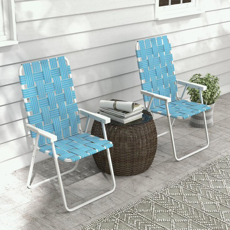 Ensemble de 2 chaises de patio pliantes avec cadre en métal