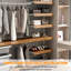 5 pièces de housses de tablettes grillagées en noyer pour garde-robe de salle de bain, avec surface en grain de bois imprimé et 10 supports en acrylique à angle droit pour une utilisation uniforme