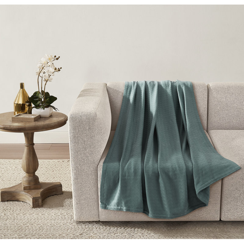 Borghese Roma Luxe Cotton 50x60 Throw, Storm Green