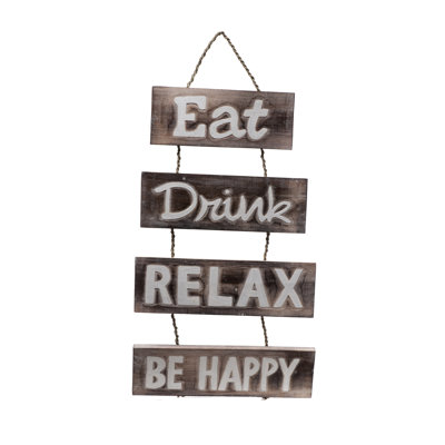 Yajaida "Eat Drink Relax Be Happy" Rope Sign By RAM Game Room