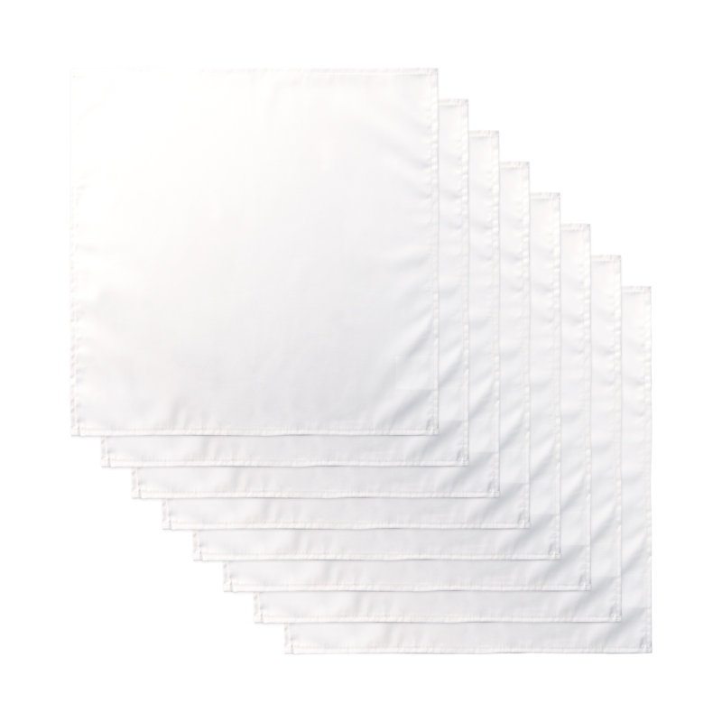 Solid Cotton Blend Plain Weave Napkin, White