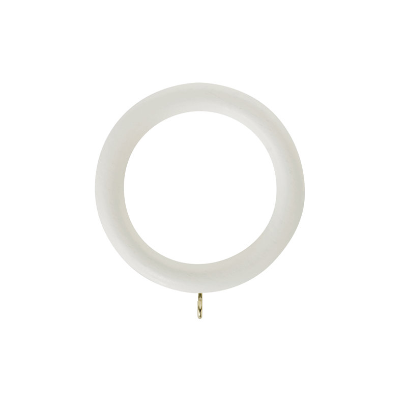 Keswick Wood 5cm Single Curtain Pole, Linen White, 5cm H x 200cm W x 5cm D