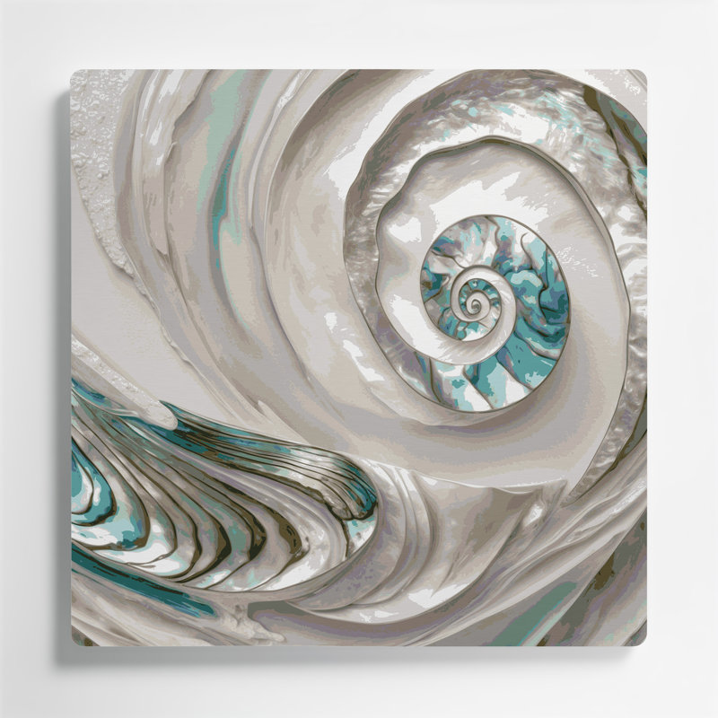 Art mural en métal gris Coastal Abalone, H 8 po x l 8 po