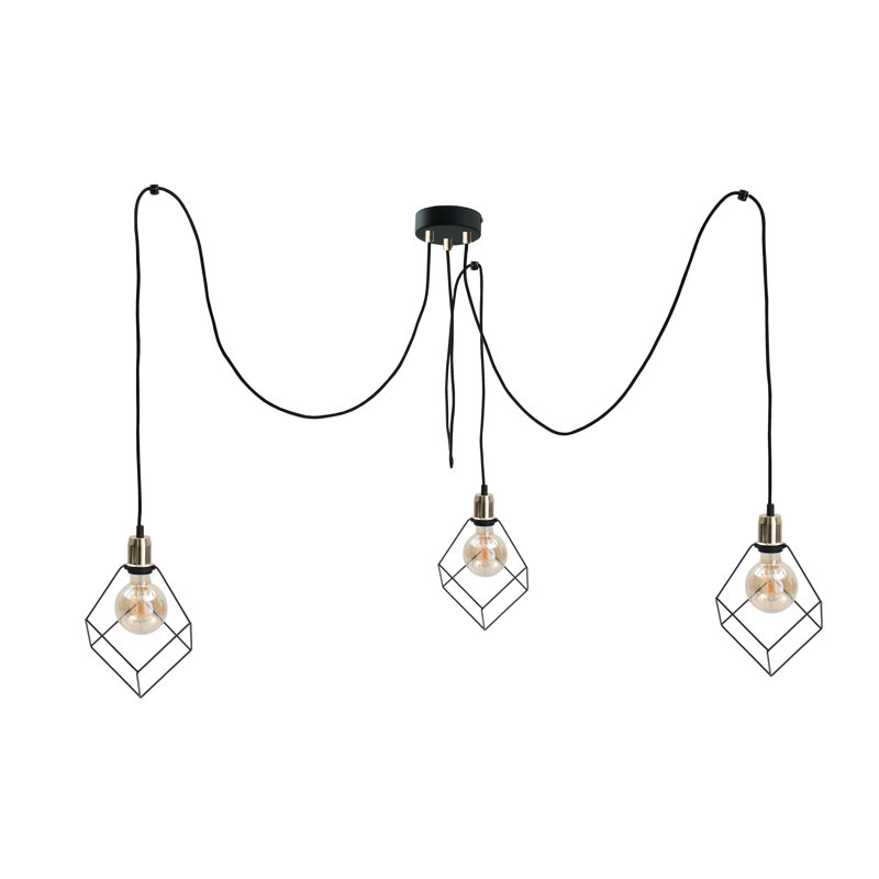 Bohannon 3 - Light Geometric Pendant, Black/Gold