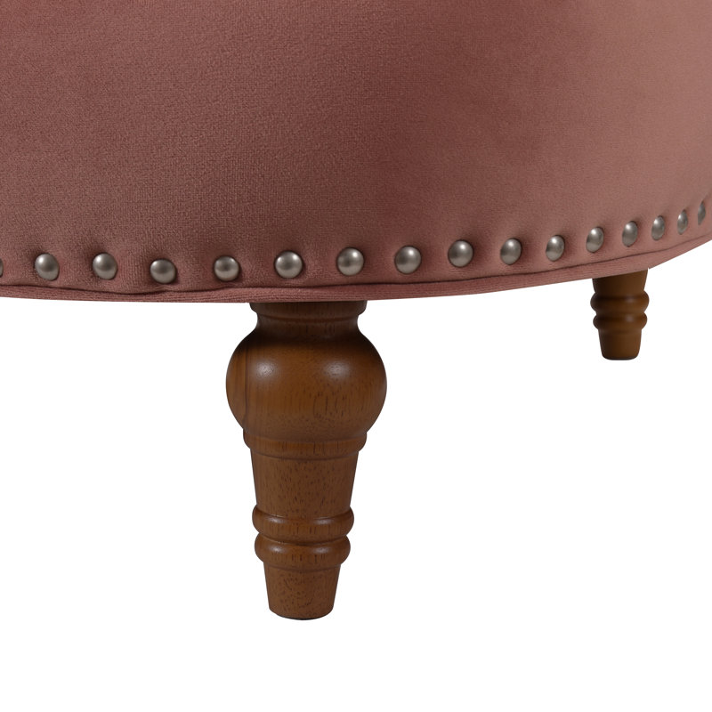Joannes Velvet Rolled Arm Chesterfield, Ash Rose, 32" H x 83.5" W x 38" D