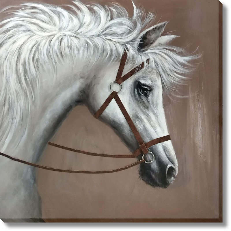 Art mural majestueux en toile blanche, 36 po x 36 po