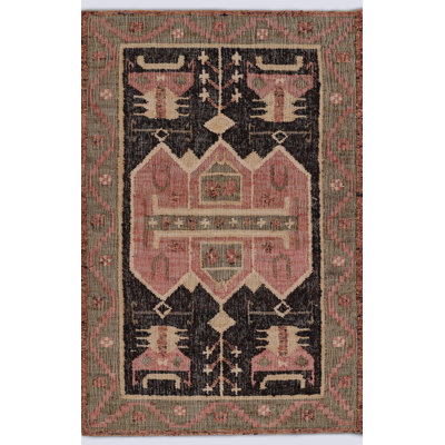 Tapis rectangulaire rouge / noir / beige Dariela