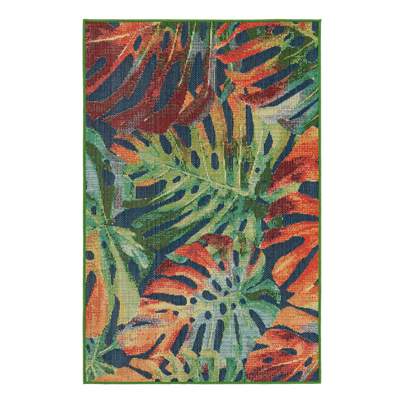 Tapis intérieur / extérieur en polypropylène tissé à la machine Izabella, Rectangle 4 pi 1 po x 6 pi 1 po