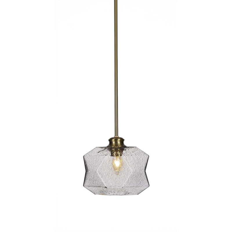 Luminaire suspendu 1 tige Rocklin, Laiton New Age, Coloré / noir