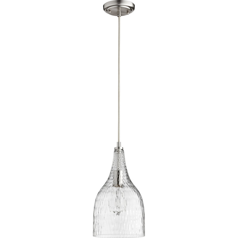 1 - Light Bell Pendant, Satin Nickel