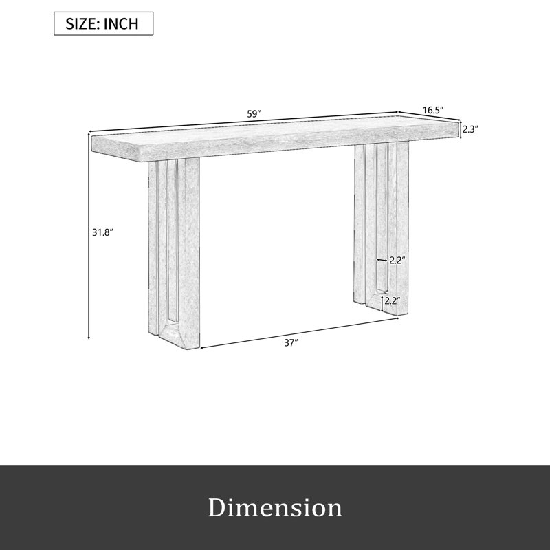 Console en placage de chêne de conception unique avec des formes latérales distinctives, convenant à un vestibule, un couloir, un salon, un vestibule, un couloir