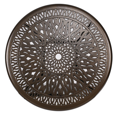 Baze Round Cast Aluminum Patio Dining Table