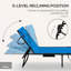 Ensemble 2 pièces de chaise longue pliante avec siège rembourré et poche latérale-125484664