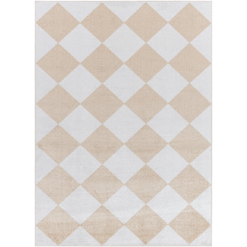 Janiaha Washable Geometric Indoor Rug, Rectangle 6'7" x 9'
