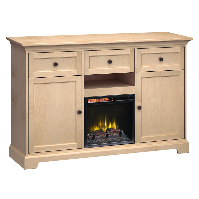 Unfinished TV Stand for TVs up to 43" with Fireplace Included