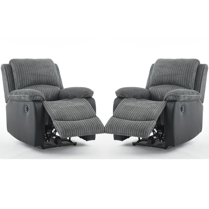 Reclining Sofa Sectional Recliner Plush Corduroy Couches Set Sofa, Power - Push Button