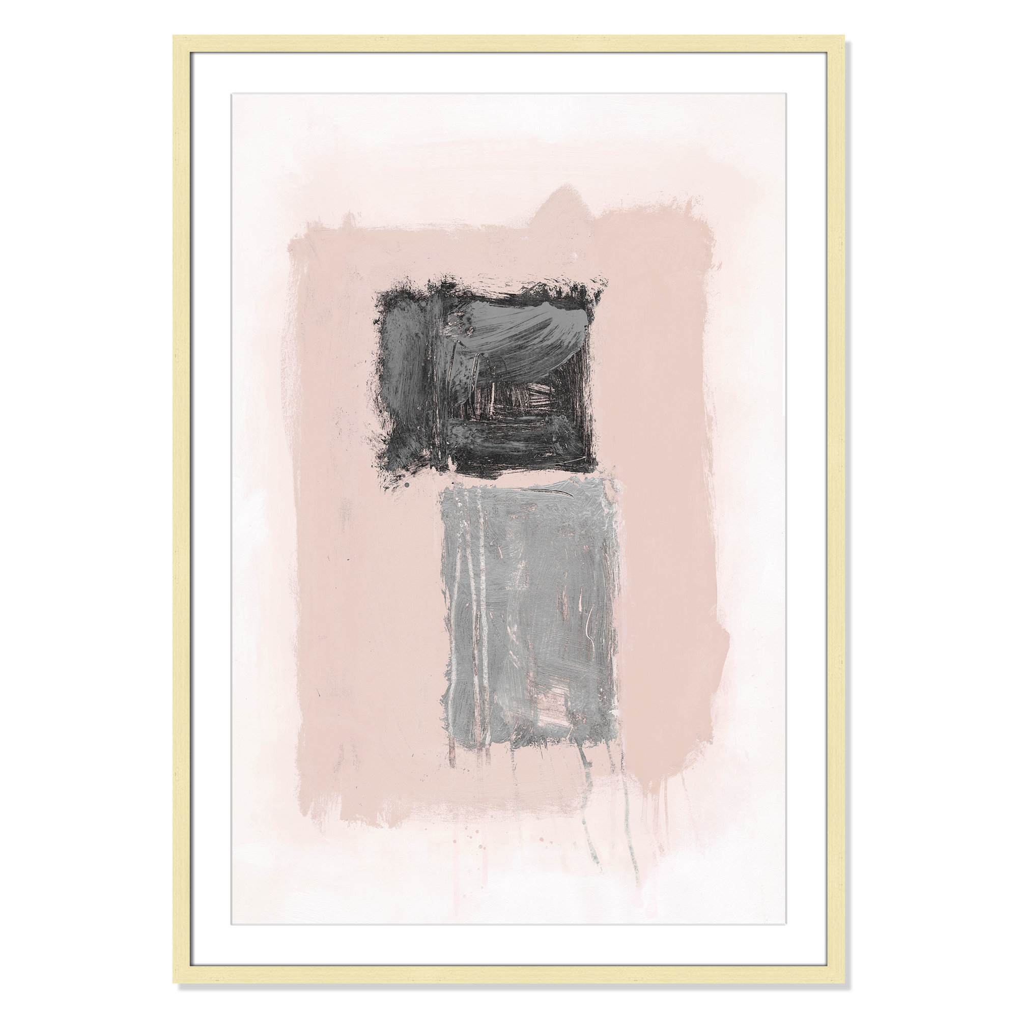 Pink, Black And Silver Shimmer II by Casa Fine Arts, Gold Matted Picture Framed, 41.5" H x 29.5" W x 1.25" D