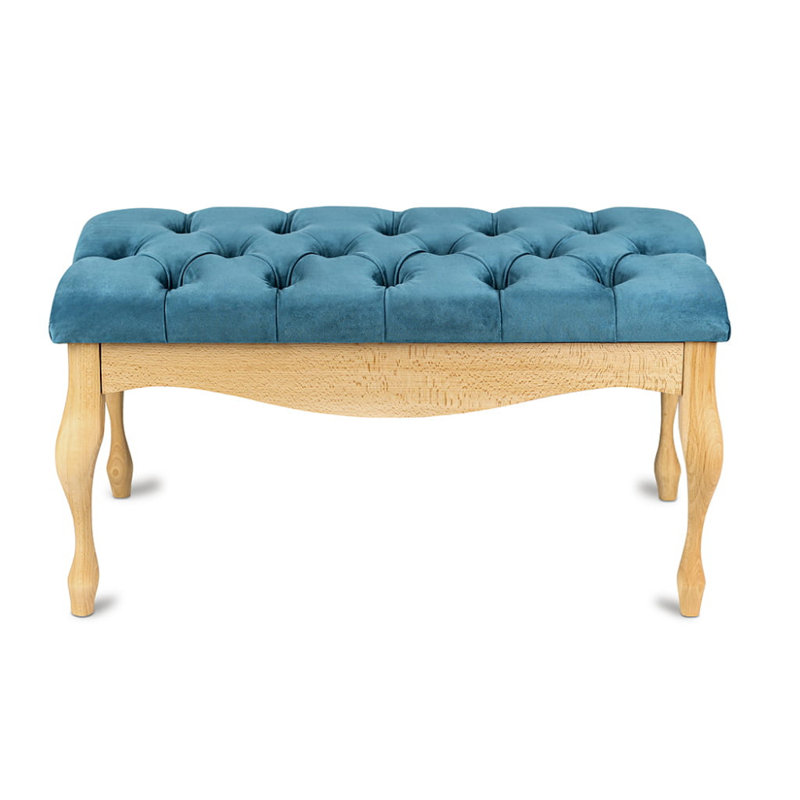 Moorebank 100% Polyester Upholstered Bench, H40 x W60 x D40cm, Green/Natural