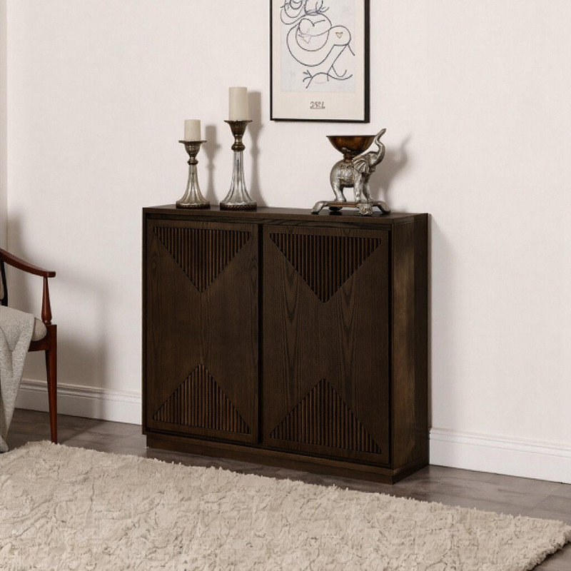 Buffet en bois massif Pensa, Marron foncé