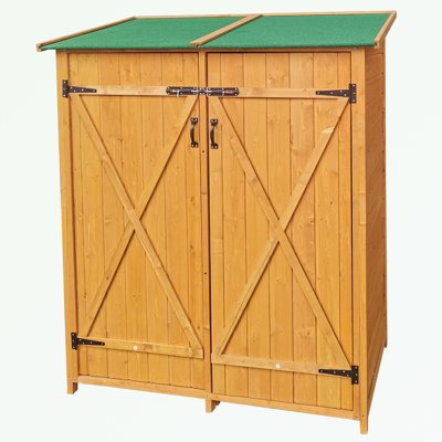 Remise en bois avec deux portes et tablettes