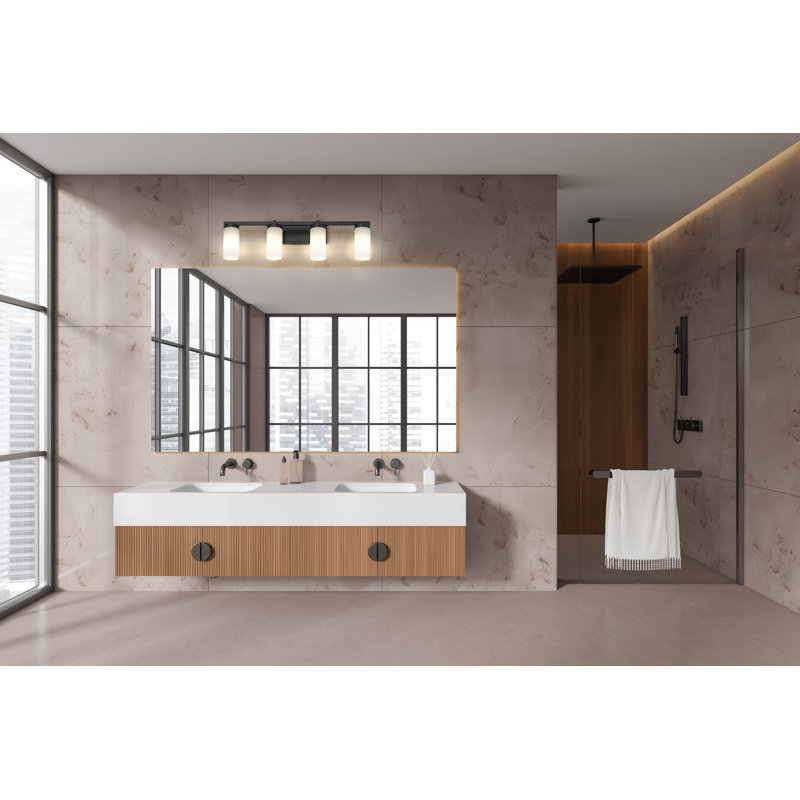 Avers 4 Light Vanity, Matte Black