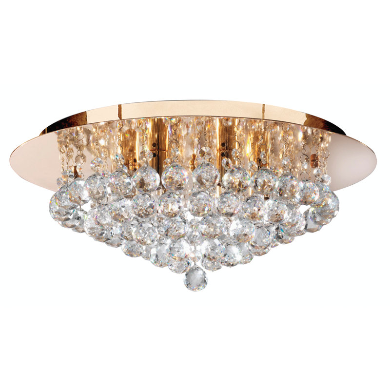 Kessler Glass Flush Mount, Gold