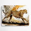 Faune, guépard, art mural en métal beige-1336902211