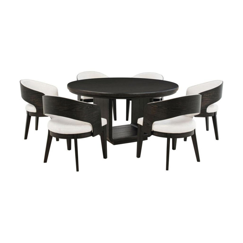Ensemble de table de salle à manger 7 pièces Natalie, 7 pièces : table, 6 chaises