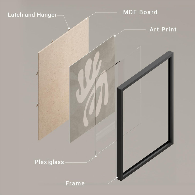 "Motif noir et blanc, noir, blanc et tons beiges, œuvre d'art moderne minimaliste", 4 pièces, H 10 po x l 8 po, Noir