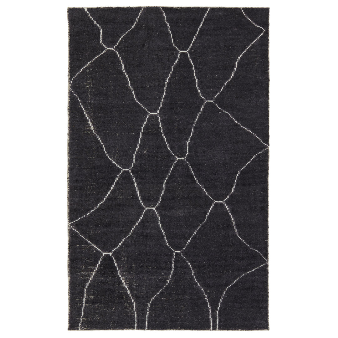 Rowan Geometric Hand-Loomed Black/White Rug AllModern Rug 