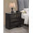 1Pc Contemporary Two-Drawers Nightstand With Metal Knobs, Bed Side Table