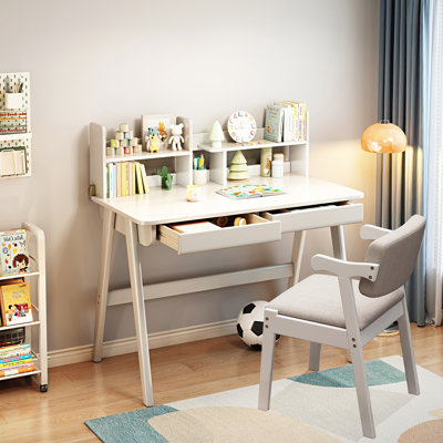  39.4" W Kids Writing Desk Learning Desk Set with Chair