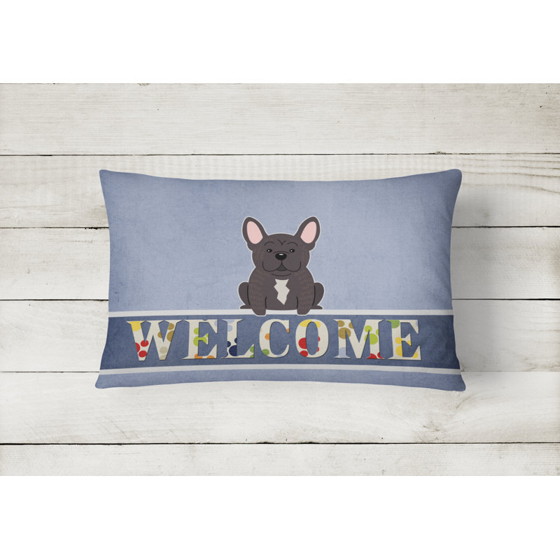 Coussin lombaire Welcome French Bulldog Brindle