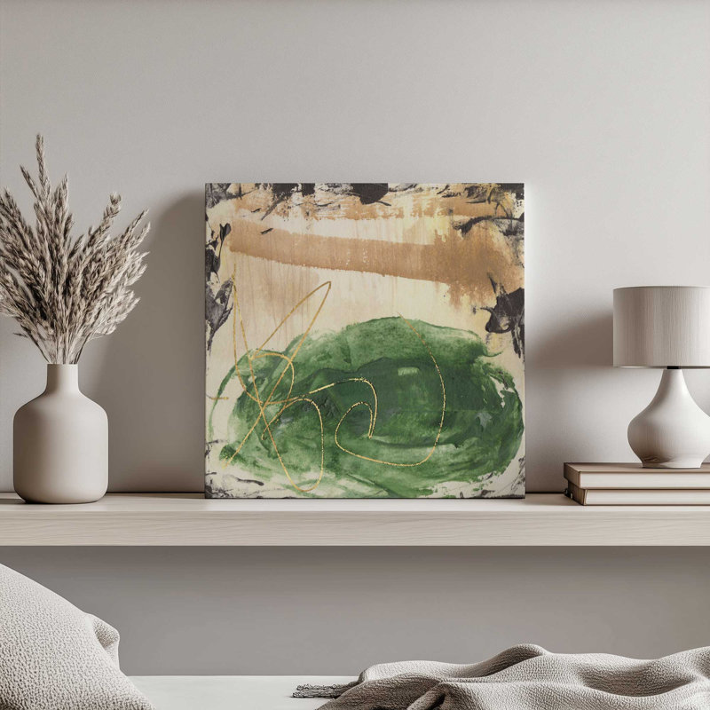 «Emerald Interlude I» par Melissa Wang, reproduction d'art sur toile, H 12 po x l 12 po