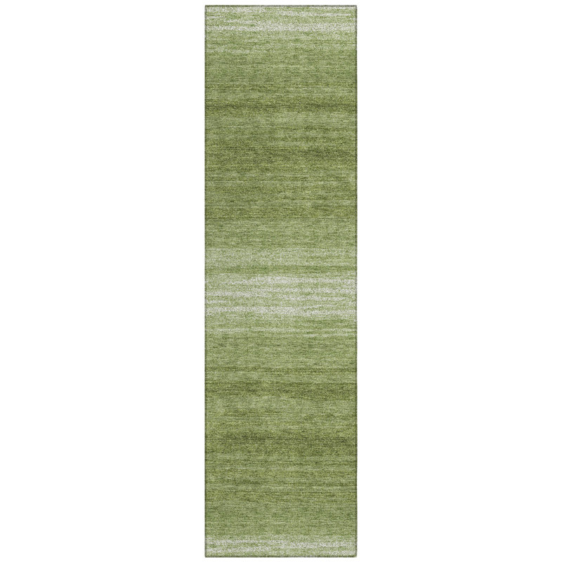 Nira Green Washable Indoor-Outdoor Rug - , 2'3" x 7'6"