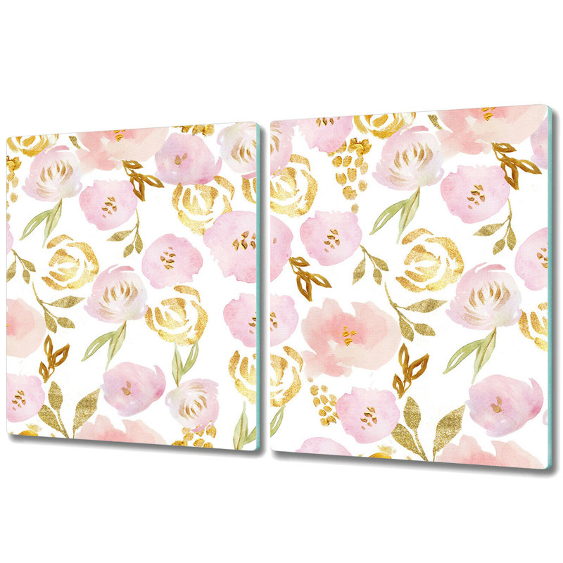 Mccay Tempered Glass Roses Chopping Board, 52cm x 30cm