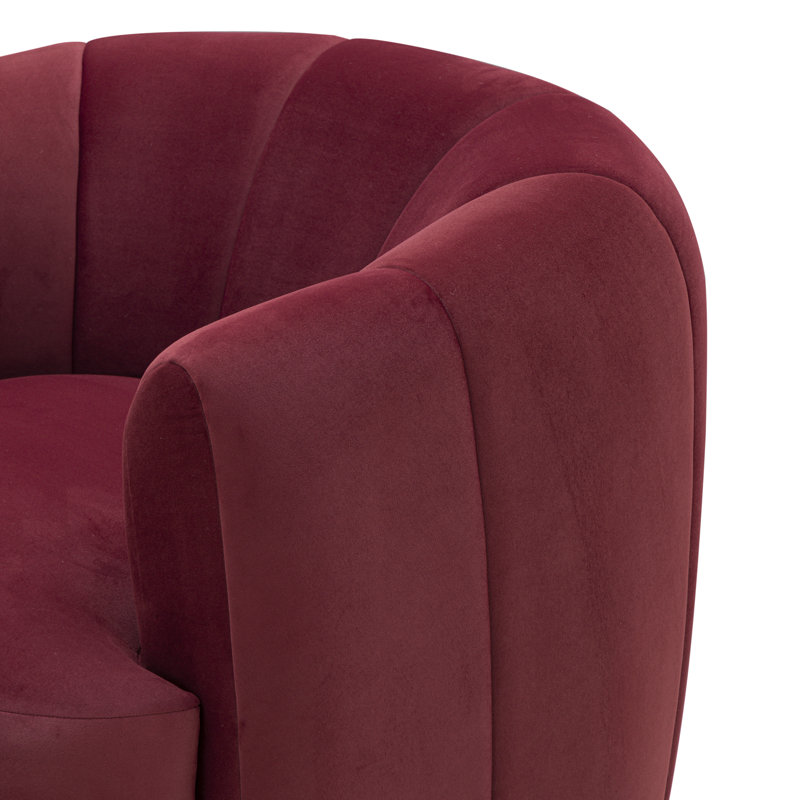 Fauteuil d'appoint pivotant Jasmine, Velours rouge
