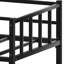 Lit superposé avec glissade et structure en métal noir, peu encombrant pour les chambres compactes, garde-corps sécuritaire, temps d'assemblage en couleur, espaces idéaux, lit supérieur, simple