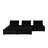 119.91 In. Length Sectional In Black Velvet With 111.74 Lb Weight And Seat 120" Pocket Coil Springs